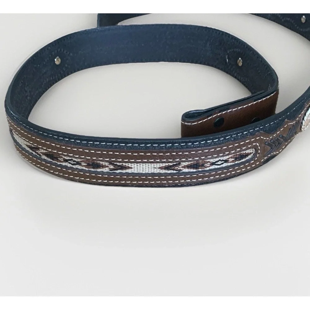 Nocona‎ Western Cowboy Aztec Ribbon Leather BELT 42